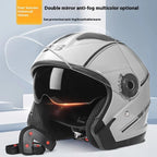 Retro 3/4 Open-Face Motorcycle Helmet with Dual Anti-Fog Visor for 56–62 cm Heads