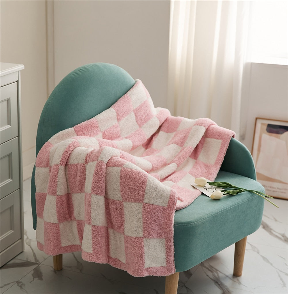 COLOURFUL CHECKERBOARD THROW