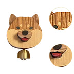 Playful Shiba Dog Face Wooden Doorbell