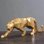 Panther Statue, Animal Figure, Abstract Geometric Style, Resin, Leopard Sculpture, Home Office, Desktop Decoration, Crafts