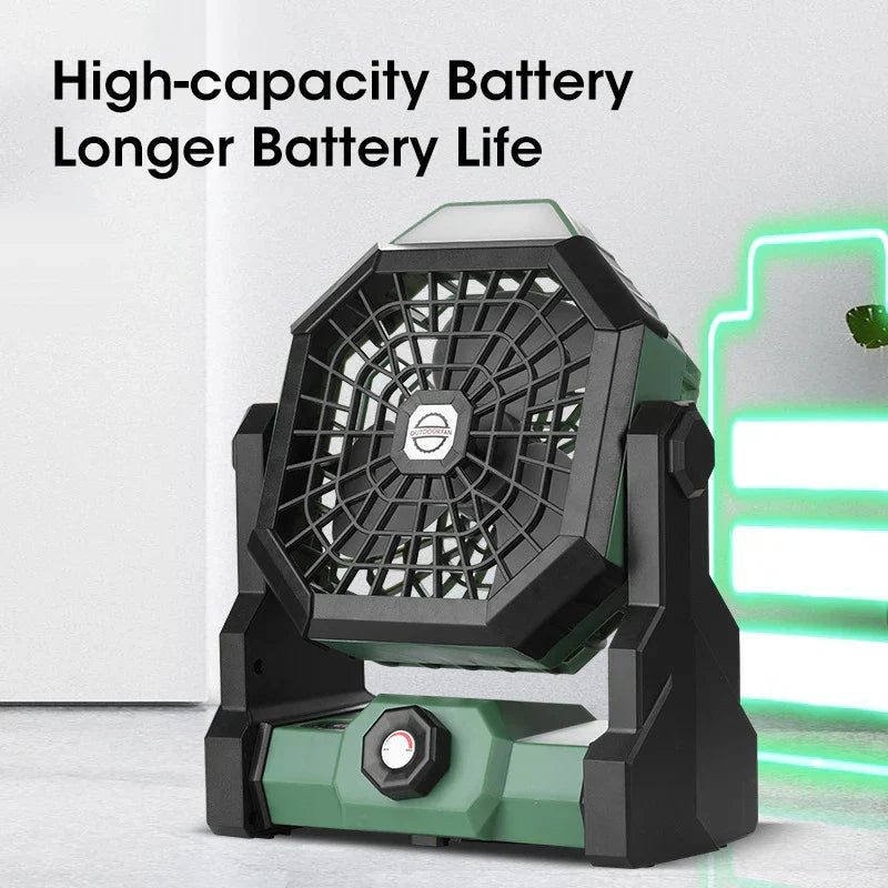 LumoFan Pro | Camping Fan with LED | 7800 mAh Battery | USB Rechargeable