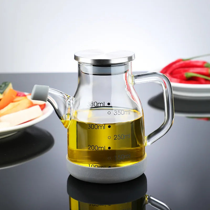 Pure Glass Measuring Scale Oil Dispenser Bottle