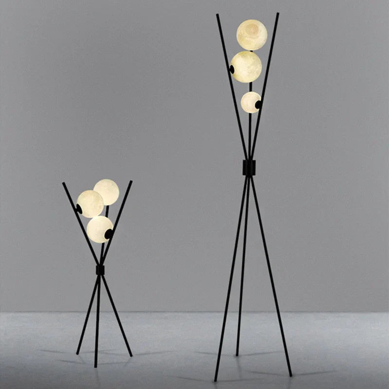 LunaGlow 3D Moon Floor Lamp modern design with tripod LED!