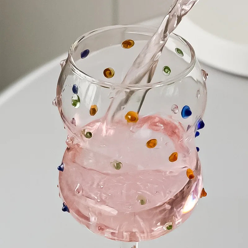 Colorful Dots Wine Glass