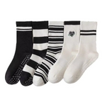 Unisex Mid-Calf Striped Yoga Socks - Non-Slip, Sweat-Absorbing, Odor-Control