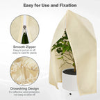 Winter protection cover for plants - Frost protection with zipper and drawstring, breathable for palms and potted plants in the garden