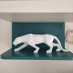 Panther Statue, Animal Figure, Abstract Geometric Style, Resin, Leopard Sculpture, Home Office, Desktop Decoration, Crafts