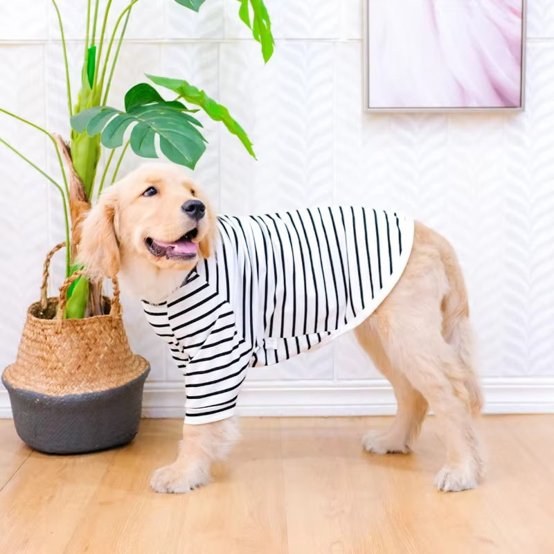 Breathable Cotton Stripe T-Shirt for Dogs