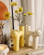 Ceramic Cat Vase