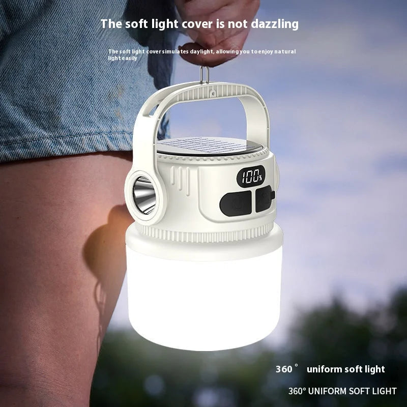 Luminatra Solar LED Camping Lamp | Rechargeable & Waterproof | 6 Light Modes | For Outdoor, Emergencies & Travel