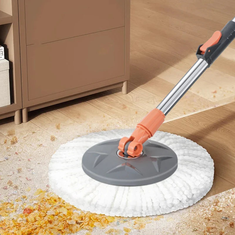Dual chamber mop with double chamber bucket | 138 cm stainless steel handle | 360° swivel head | For tiles, wood & laminate