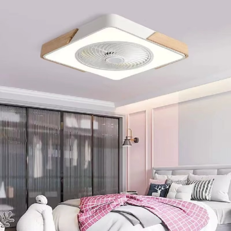 Ultra-Thin Nordic-Inspired Square Ceiling Fan Lamp