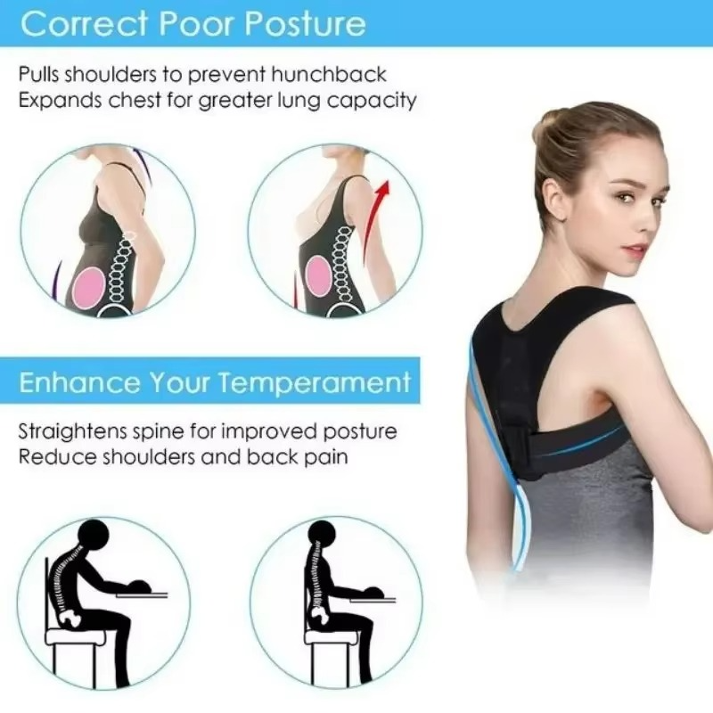 Adjustable Breathable Back Posture Corrector for Improved Shoulder and Spine Alignment