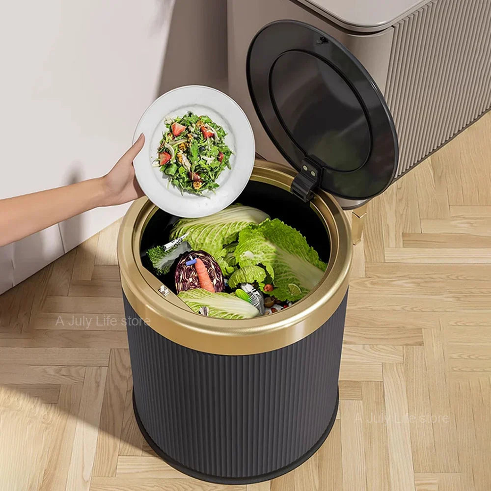Modern rectangular waste bin | With lid & removable inner bin | For kitchen, bathroom & office