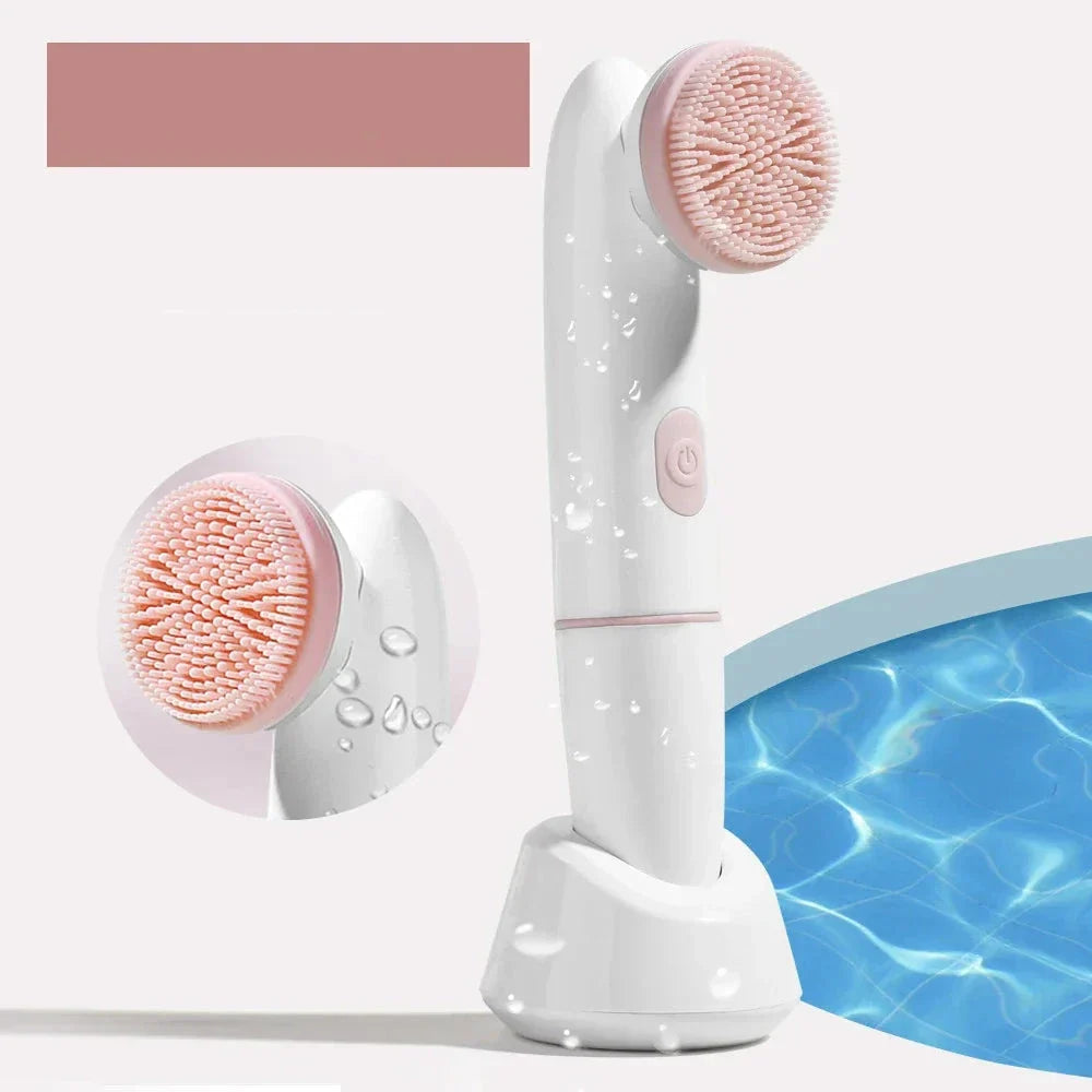 Skinvora 2-in-1 Facial Cleansing Device Silicone | Deep Cleansing & Massage | Waterproof & Skin-Friendly | 15.8 × 4.7 × 2.7 cm