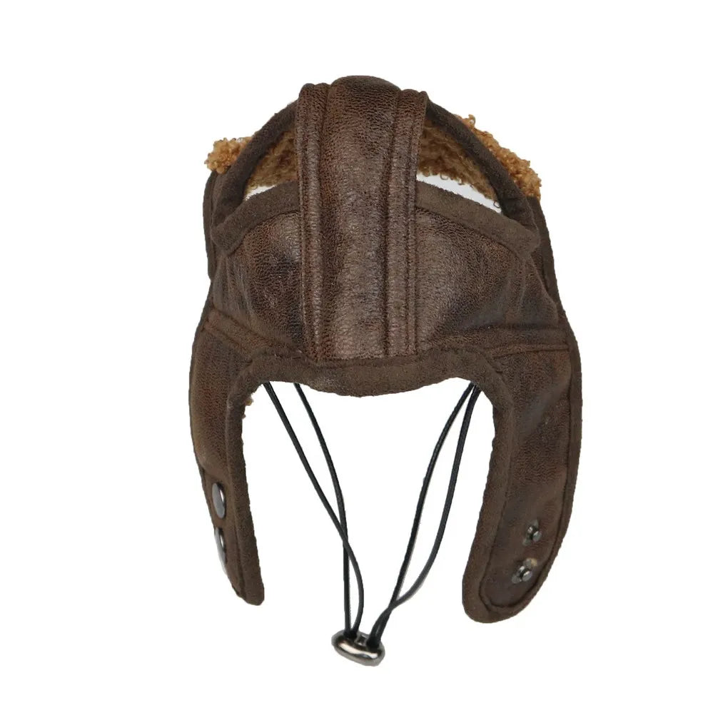 Winter pilot cap for pets warm and comfortable