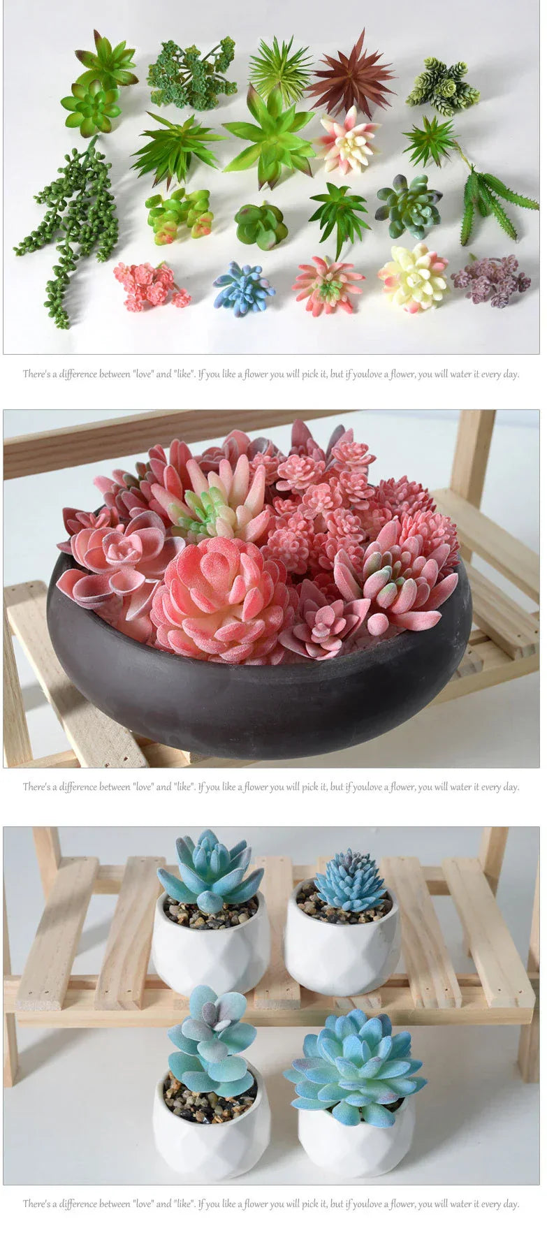Floryvo Decorative Succulents | Deceptively Real | Carefree & Durable | Set of Artificial Plants