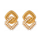 18k Textured Dual Squircle Earrings
