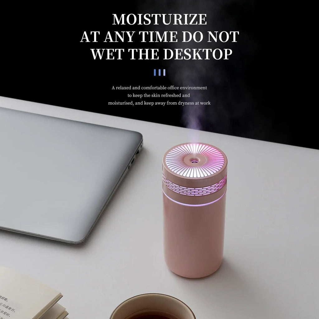 250ML Portable Car Humidifier - USB LED Essential Oil Diffuser