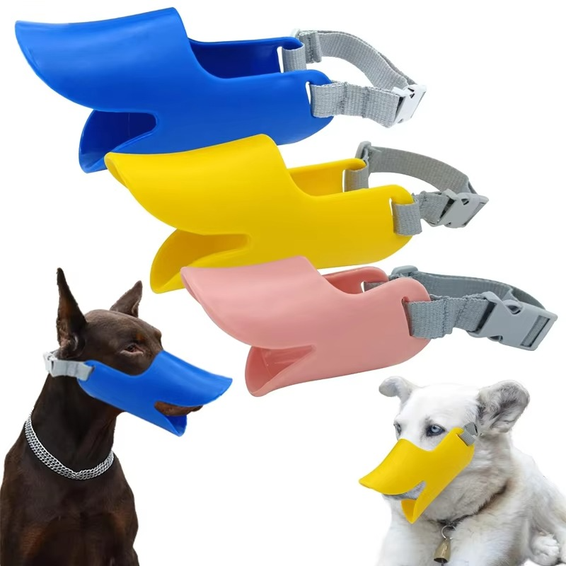 Adjustable Silicone Duckbill Dog Muzzle for Small and Large Dogs