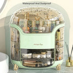 Luxury Transparent Makeup Organizer with Sliding Doors and Drawers