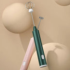 FROTHORIA Electric Milk Frother & Mixer | Rechargeable | 3 Speeds | 2 Attachments