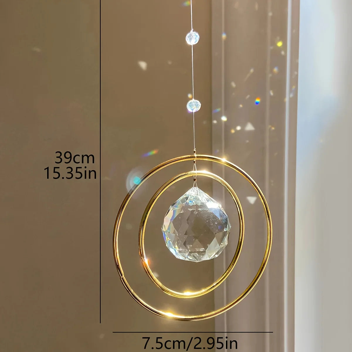 Sun catcher LumiAmor | Crystal pendant with rainbow effect | Romantic gift with message