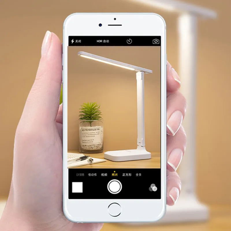 LED Desk Lamp | Rechargeable 6000mAh | Stepless dimmable | Foldable Desk Lamp with Touch