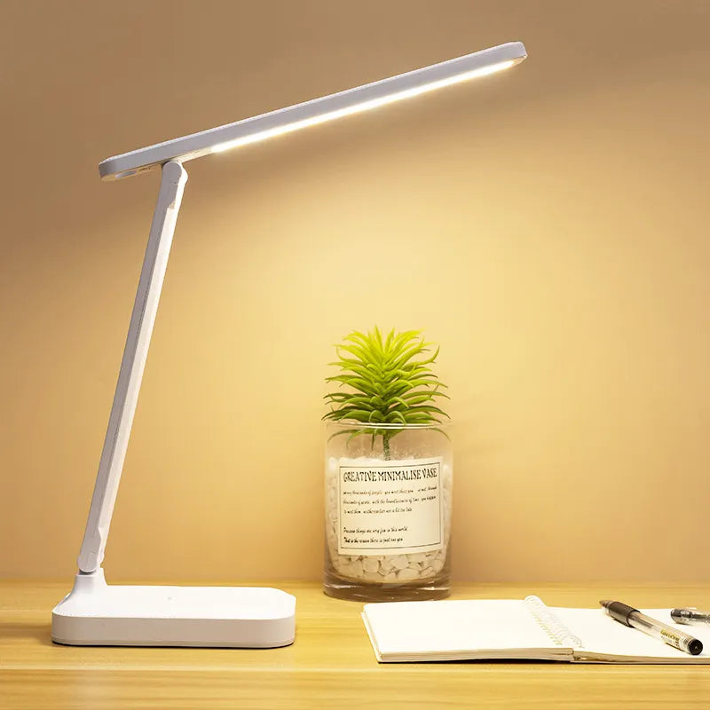 LED Desk Lamp | Rechargeable 6000mAh | Stepless dimmable | Foldable Desk Lamp with Touch
