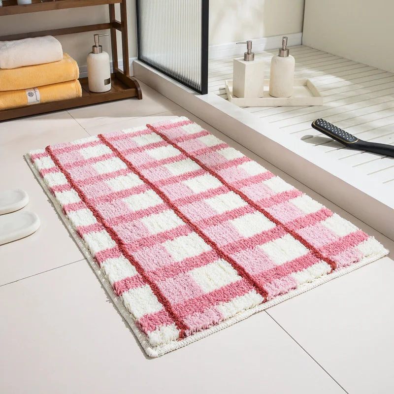 Abstract Floral Tufted Bathroom Mat