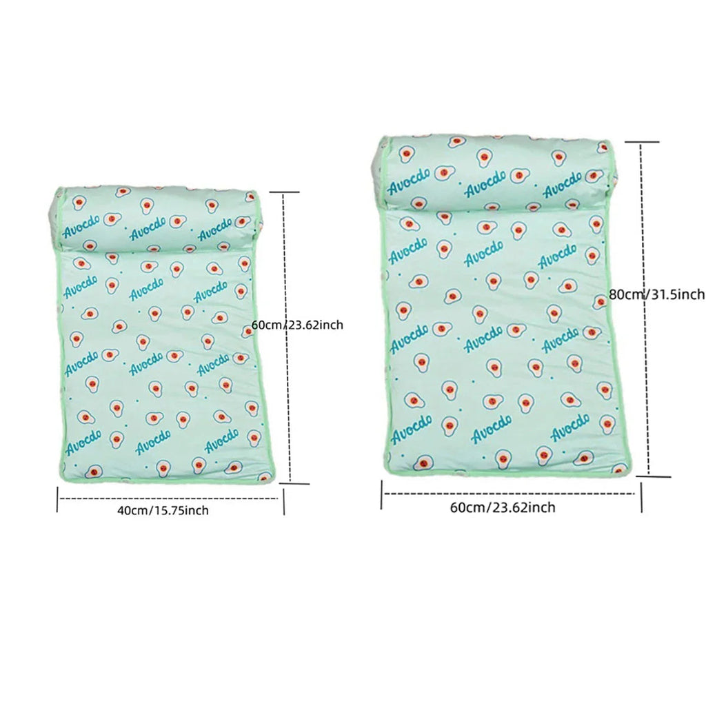 Cooling Mat FrostTail for Dogs & Cats | With Headrest | Breathable & Washable | Non-slip & Comfortable