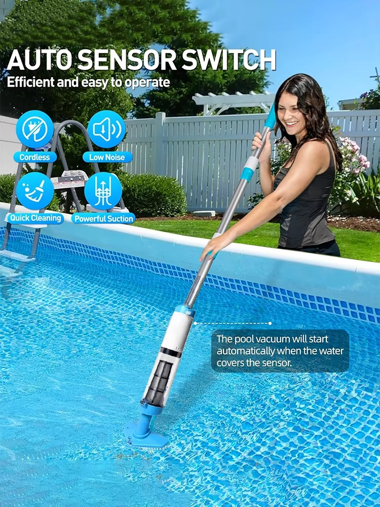 Cordless Rechargeable Pool Vacuum Cleaner with 3-in-1 Cleaning Function