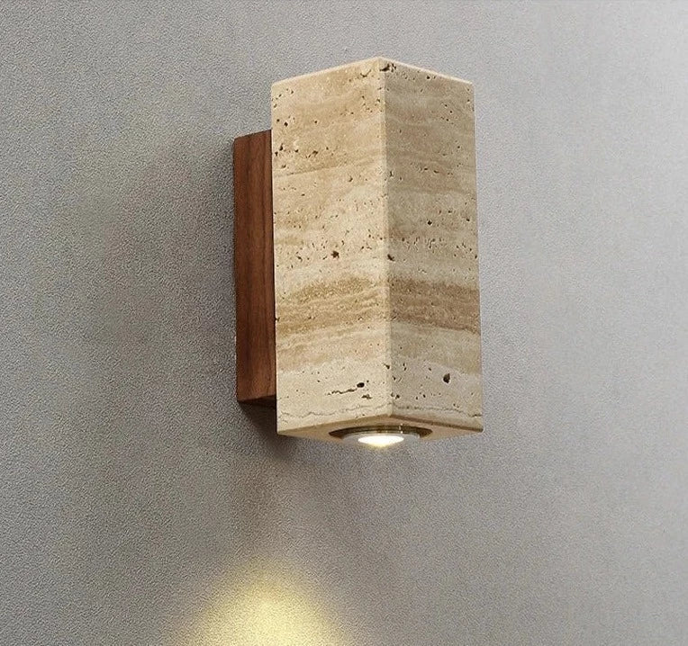Modern Natural LED Wall Lamp made of Travertine