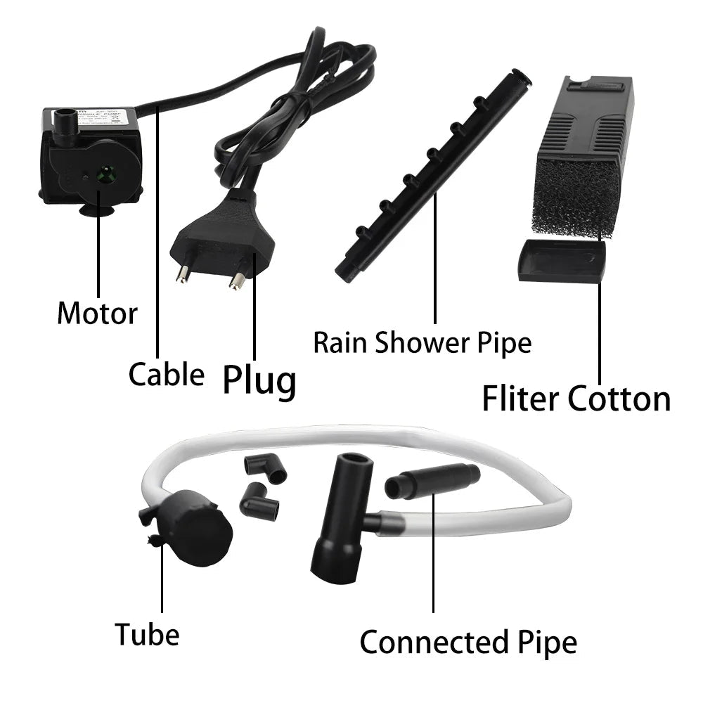 AquaThero Water Filter Pump for Aquariums | Submersible Pump with Filter & Oxygen Supply | For Fresh & Saltwater | EU Plug
