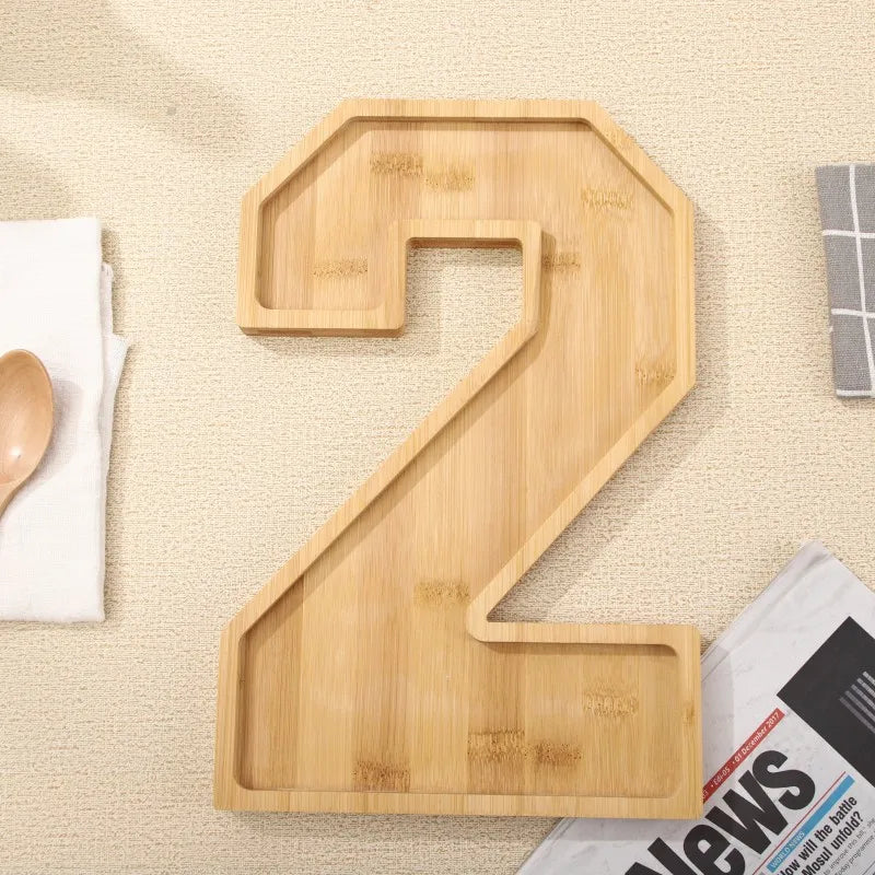 Wooden Numbers Serving Tray