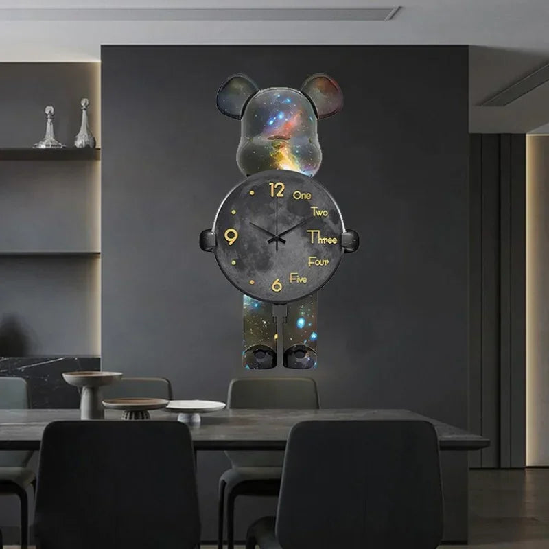 Glowing Star Bear LED Wall Clock