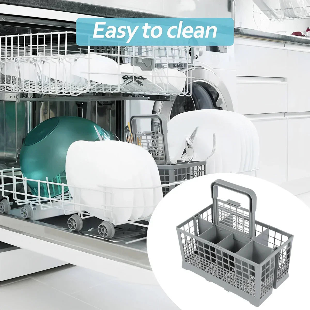 DishEase Cutlery Basket | Foldable & Universal | Sturdy & Heat Resistant | For Dishwasher