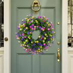 Artificial Floral Wreath for Front Door, Window, and Seasonal Home Decor