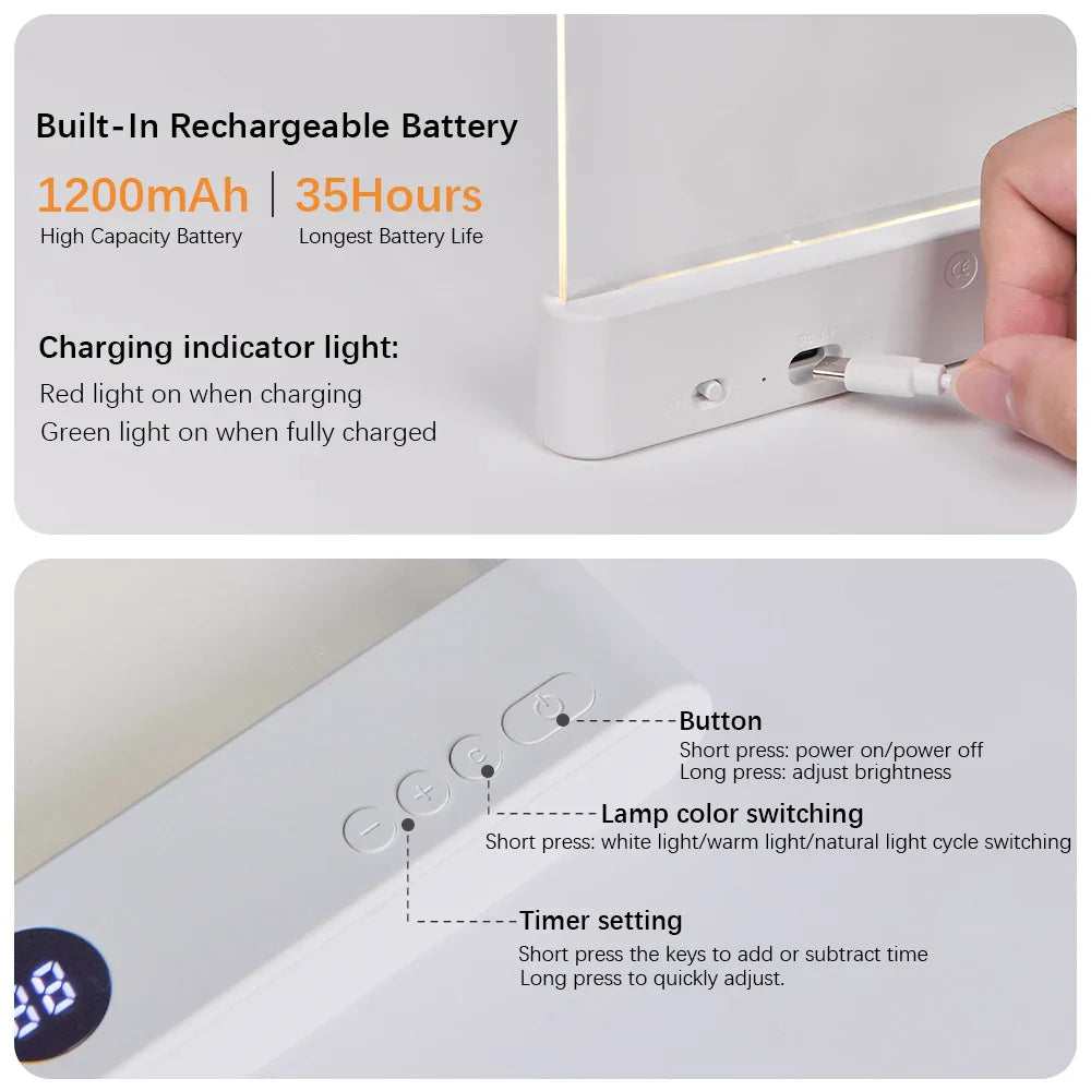 Lexora BookLight LED Reading Lamp Bookmark | Portable & Ultra-thin | Night & Travel Light | USB 5V | ABS