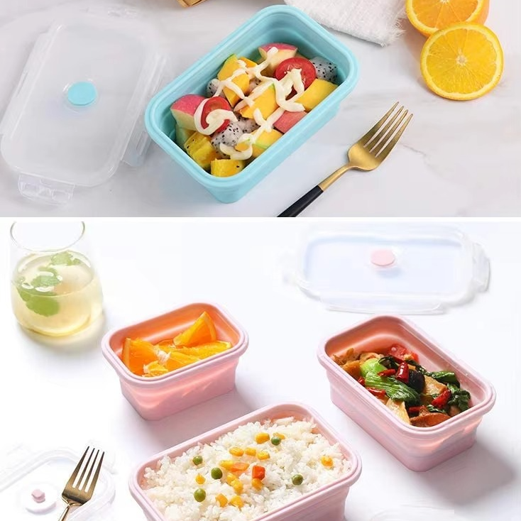 Collapsible Silicone Food Storage Containers with Lids 3 Pack Set 40oz