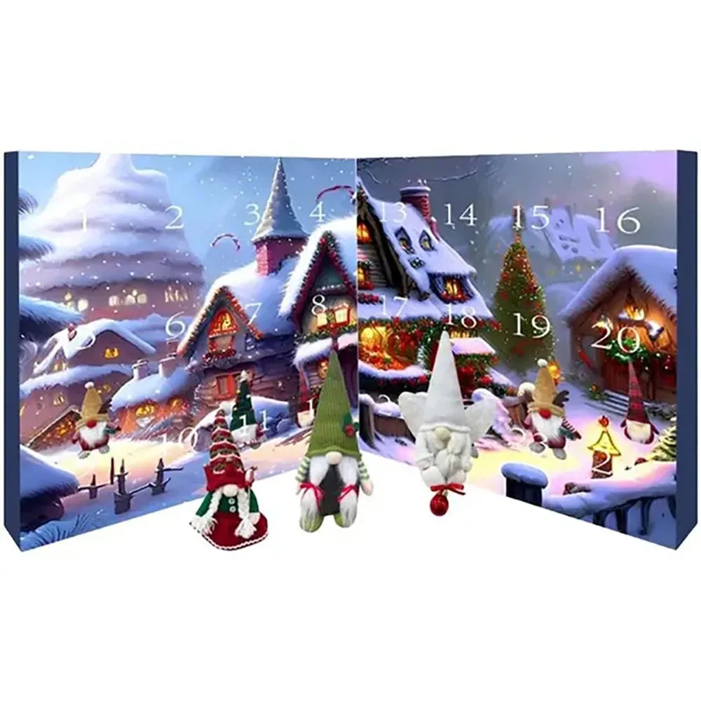 WinterWichtel – Stoffen adventskalender met kerstkabouter – 24 vakjes