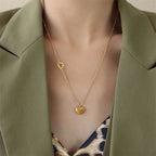 Dainty Heart Accented Heart Pendant Necklace