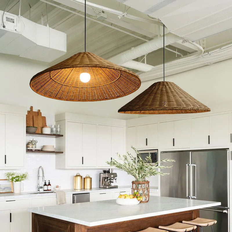 Scandinavian LED Pendant Lamp Made of Bamboo