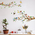 Yunavi Wall Sticker Set Bird & Leaves in Vintage Style | 3D Effect | 4-piece | PVC | 25x35 cm per sheet