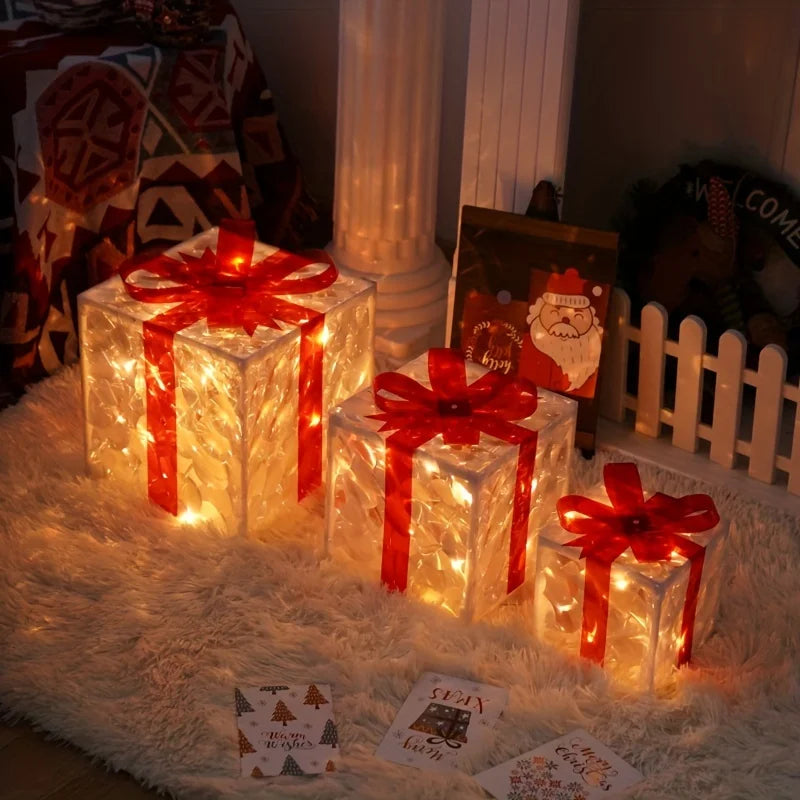 Indoor Light-Up Presents (Set of 3)