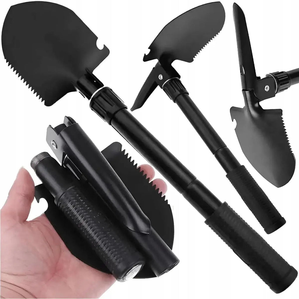 TerraTrek Pro Folding Spades | 4-in-1 Stainless Steel Shovel | Foldable & Multifunctional | With Carry Bag | For Outdoor & Camping