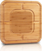 Bamboo cutting board with groove and anti-slip feature