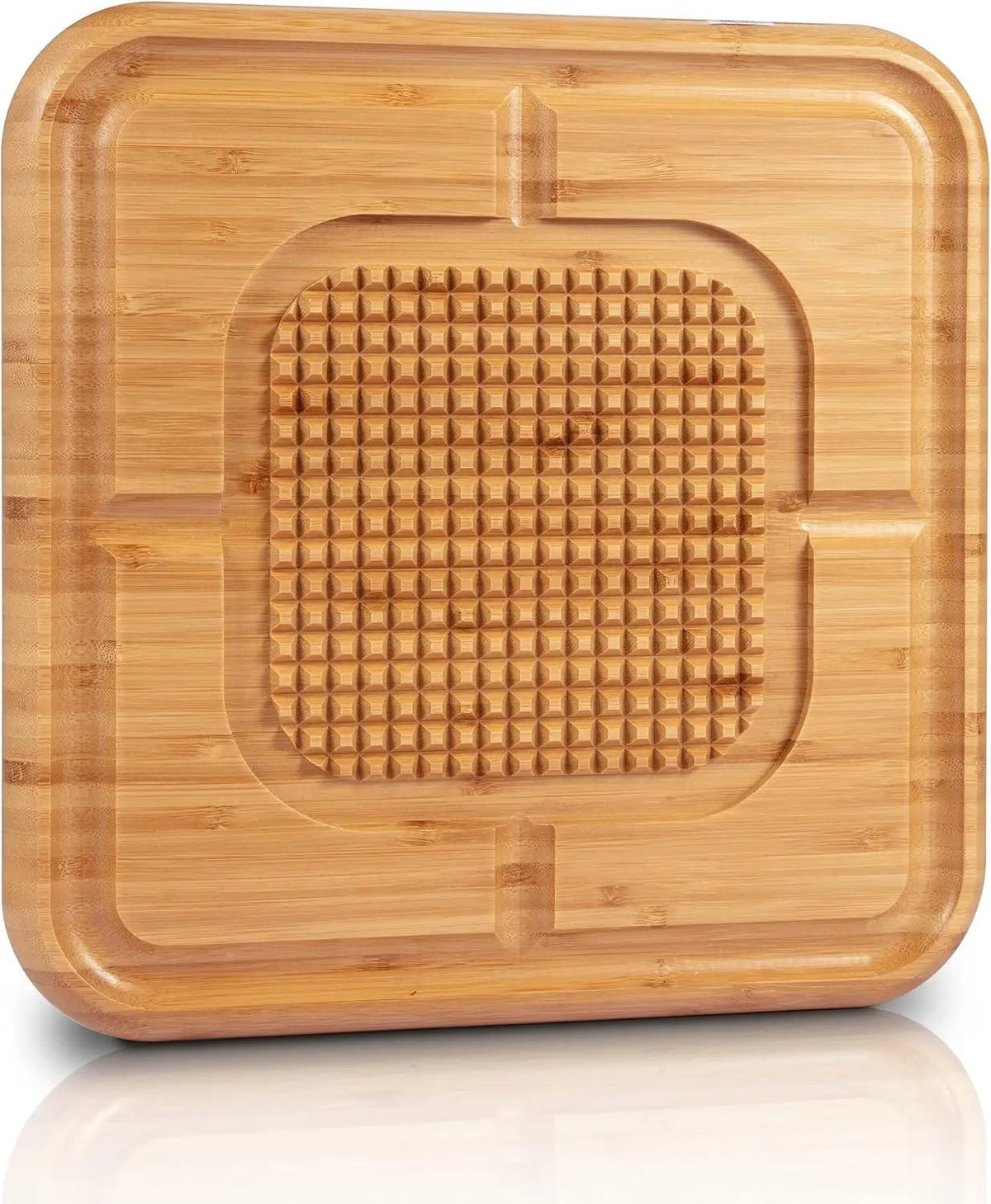 Bamboo cutting board with groove and anti-slip feature