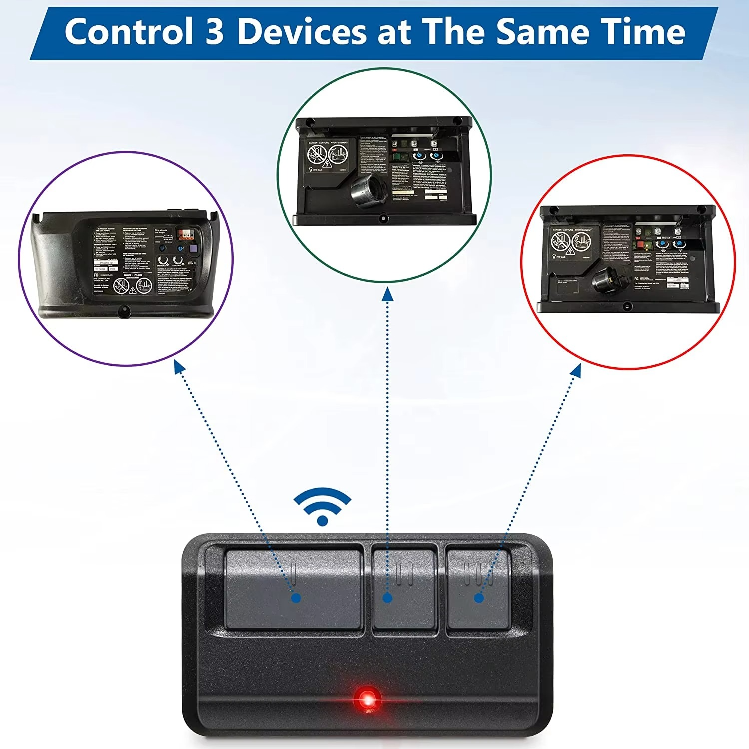 Universal Garage Door Remote Opener Compatible with 315MHz and 390MHz Systems