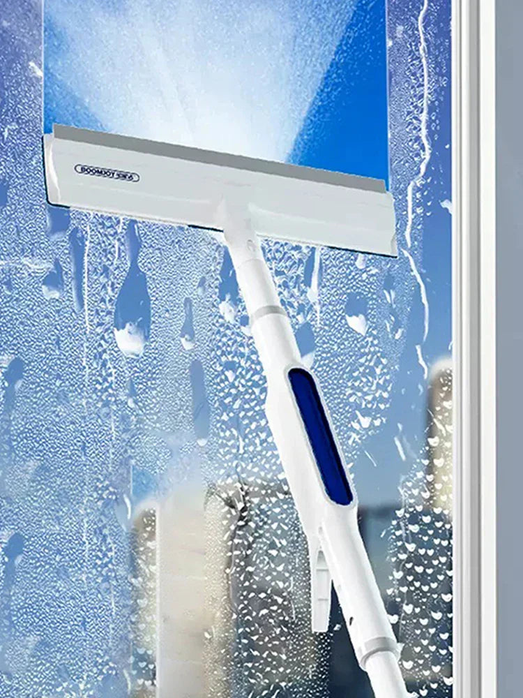 Functional 3-in-1 Window Squeegee with Spray and Wipe Function